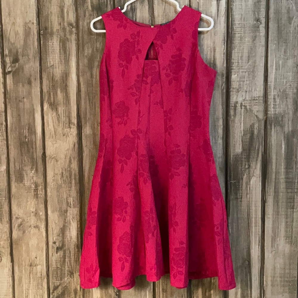 Gabby Skye Size 12 A line pink dress brocade type fabric